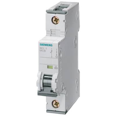 Ein einpoliger Leitungsschutzschalter von Siemens, Modell 5SY MCB, für den Schutz elektrischer Stromkreise vor Überlast und Kurzschluss.