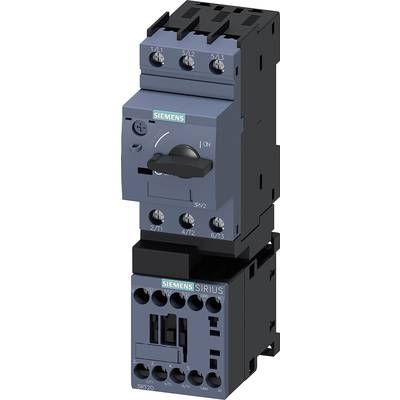 Ein Siemens-Schütz, montiert auf einem Basisgerät, mit mehreren Anschlüssen und einem Schalter. Geeignet für elektrische Steueranwendungen.