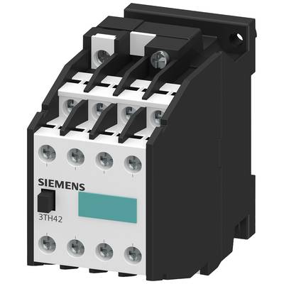 Ein Dreipol-Schütz von Siemens, Modell 3TH42, mit Schraubanschlüssen. Verwendet zur Steuerung elektrischer Stromkreise.