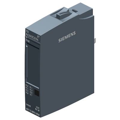 Siemens-Automatisierungsmodul in Grau, vertikal ausgerichtet, mit der Bezeichnung "8x24V DC/0,5A", ausgestattet mit Konnektivitätsanschlüssen und Anzeigelampen.