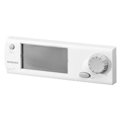 Anzeige und Bedienfeld eines Siemens-Geräts mit einem Drehknopf und zwei Tasten.