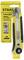 Gelbes Universalmesser mit einem schwarzen Griff. Verpackungstext: 'STANLEY DYNAGRIP 25mm, Snap-Off Blade Knife'.