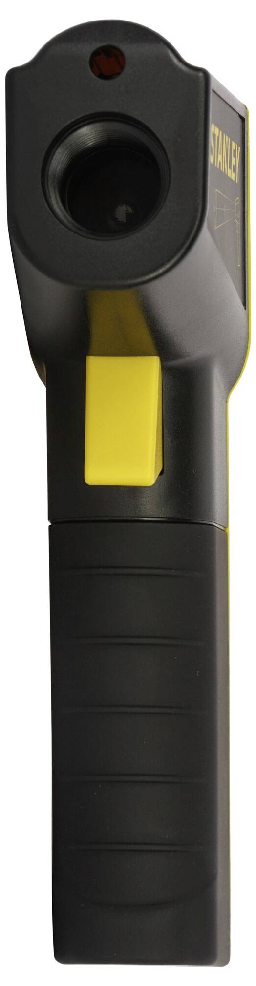 Ein schwarz-gelbes Infrarot-Thermometer, das verwendet wird, um die Temperatur aus der Ferne zu messen.