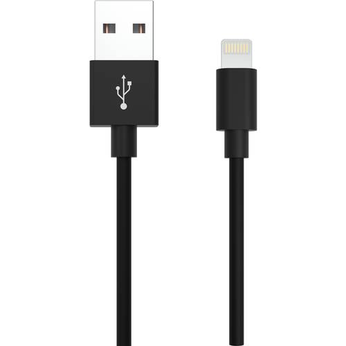Ansmann USB-Kabel USB-A Stecker, Apple Lightning Stecker 1.20 m Schwarz Aluminium-Stecker, TPE-Mantel, beidseitig verwen...