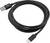 Ein schwarzes USB-Kabel mit USB-A- und USB-C-Steckern, geeignet zum Laden und Datenübertragung von elektronischen Geräten.