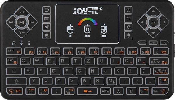 Joy-it TASTAMINI01 Funk Tastatur Deutsch, QWERTZ Schwarz Integriertes Touchpad