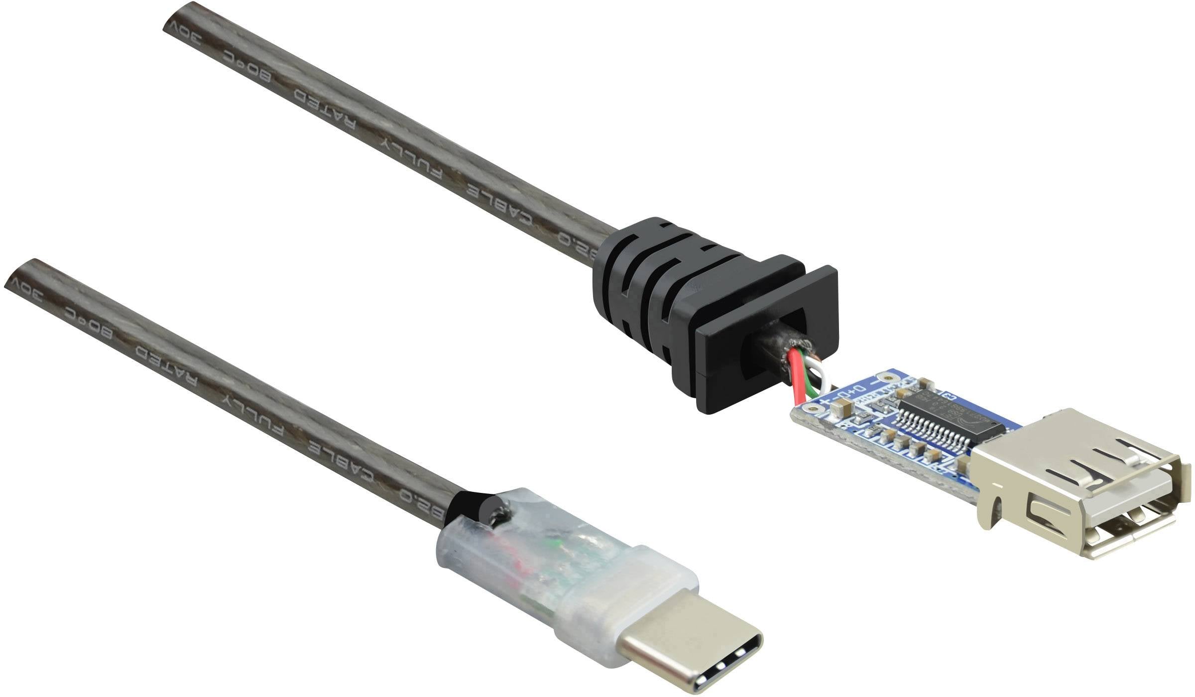 Renkforce USB-Kabel USB 2.0 USB-C® Stecker, USB-A Buchse 7.50 m Schwarz vergoldete Steckkontakte RF-4752800