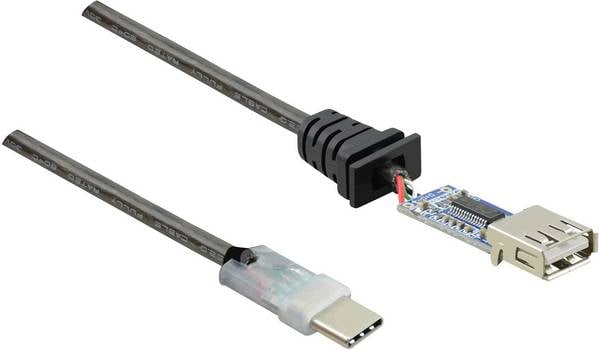 Renkforce USB-Kabel  USB 2.0 USB-C® Stecker, USB-A Buchse 7.50 m Schwarz vergoldete Steckkontakte RF-4752800