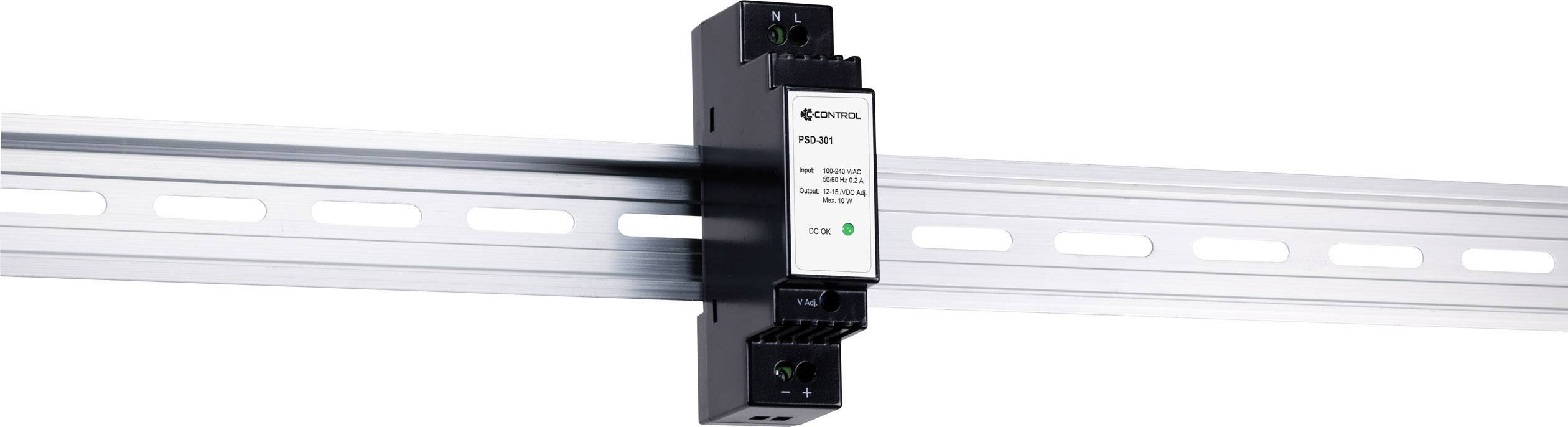 C-Control PSD-301 Hutschienen-Netzteil (DIN-Rail) Verbrauch (StandBy) 0.3 W 12 V/DC 0.85 A 10 W Anzahl Ausgänge:1 x Inha-3