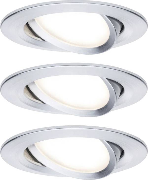 Paulmann 93487 Nova Einbauleuchte 3er Set  LED LED 18 W Aluminium (gedreht)