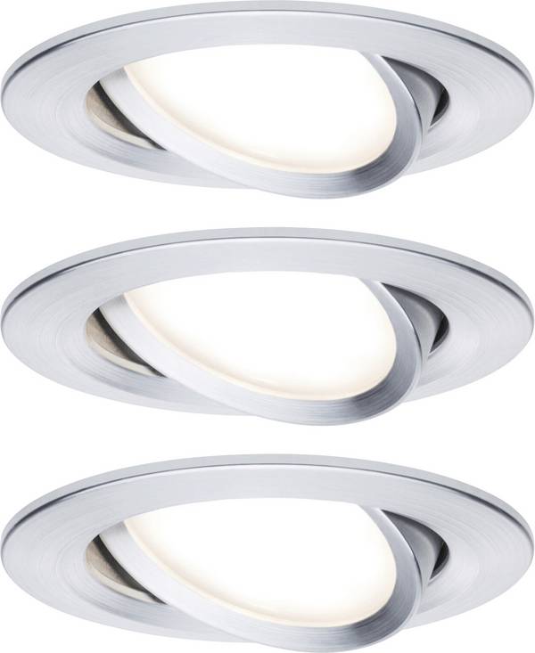 Paulmann 93451 Nova Einbauleuchte 3er Set  LED LED 18 W Aluminium (gedreht)