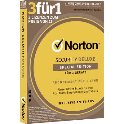 Norton Life Lock Norton™ 360 Security Deluxe SPECIAL EDITION 3für1 Vollversion, 3 Lizenzen Windows, Mac, iOS, Android Si