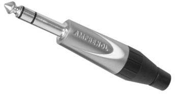 AMPHENOL Klinken-Steckverbinder 6.35 mm Stecker, gerade Polzahl: 3 Stereo Silber 1 St.