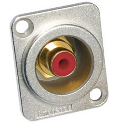 Amphenol ACJD-RED Cinch-Steckverbinder Flanschbuchse Polzahl: 2 Mono Silber-Rot 1 St.
