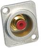 Amphenol ACJD-RED Cinch-Steckverbinder Flanschbuchse Polzahl: 2 Mono Silber-Rot 1 St.