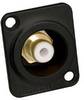 Amphenol ACJB-WHT Cinch-Steckverbinder Flanschbuchse Polzahl: 2 Mono Schwarz, Weiß 1 St.