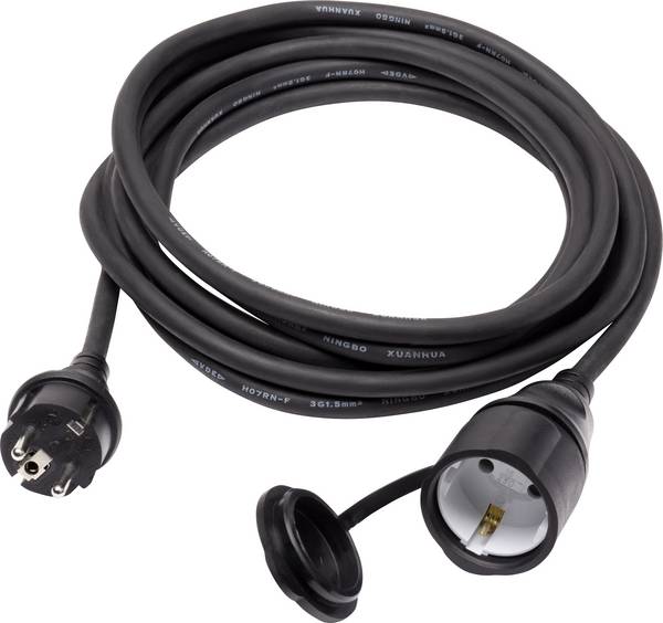Sygonix SY-5044438 Strom Verlängerungskabel  16 A Schwarz 3.00 m H07RN-F 3G 1,5 mm²