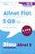 'Allnet Flat' Prepaid-Karte mit 5 GB LTE, inklusive EU-Roaming. Preis: 8,99 EUR alle 4 Wochen, Startguthaben 10 EUR. Marke: Blau.