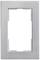 Ein rechteckiger, weißer Lichtschalterrahmen ohne Einsatz, mit abgerundeten Ecken.