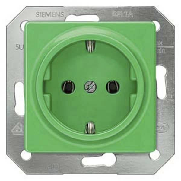 Siemens Schalterprogramm   Schutzkontakt-Steckdose Delta Grün 5UB1512 1 St.