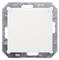 Ein quadratischer, weißer Lichtschalter mit metallischem Rahmen, geprägt mit den Markenbeschriftungen 'SIEMENS' und 'DELTA'.