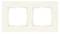 Beige Doppelrahmen für zwei Lichtschalter oder Steckdosen, rechteckig und schlichtes Design.