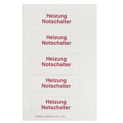 Beschriftungen auf weißen Schaltern zeigen 'Heizung Notschalter' in Rot, angeordnet in einer vertikalen Reihe.