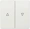Zwei weiße Lichtschalter mit Aufwärts- und Abwärtspfeilen zur Steuerung der Helligkeit oder Position einer Lampe.