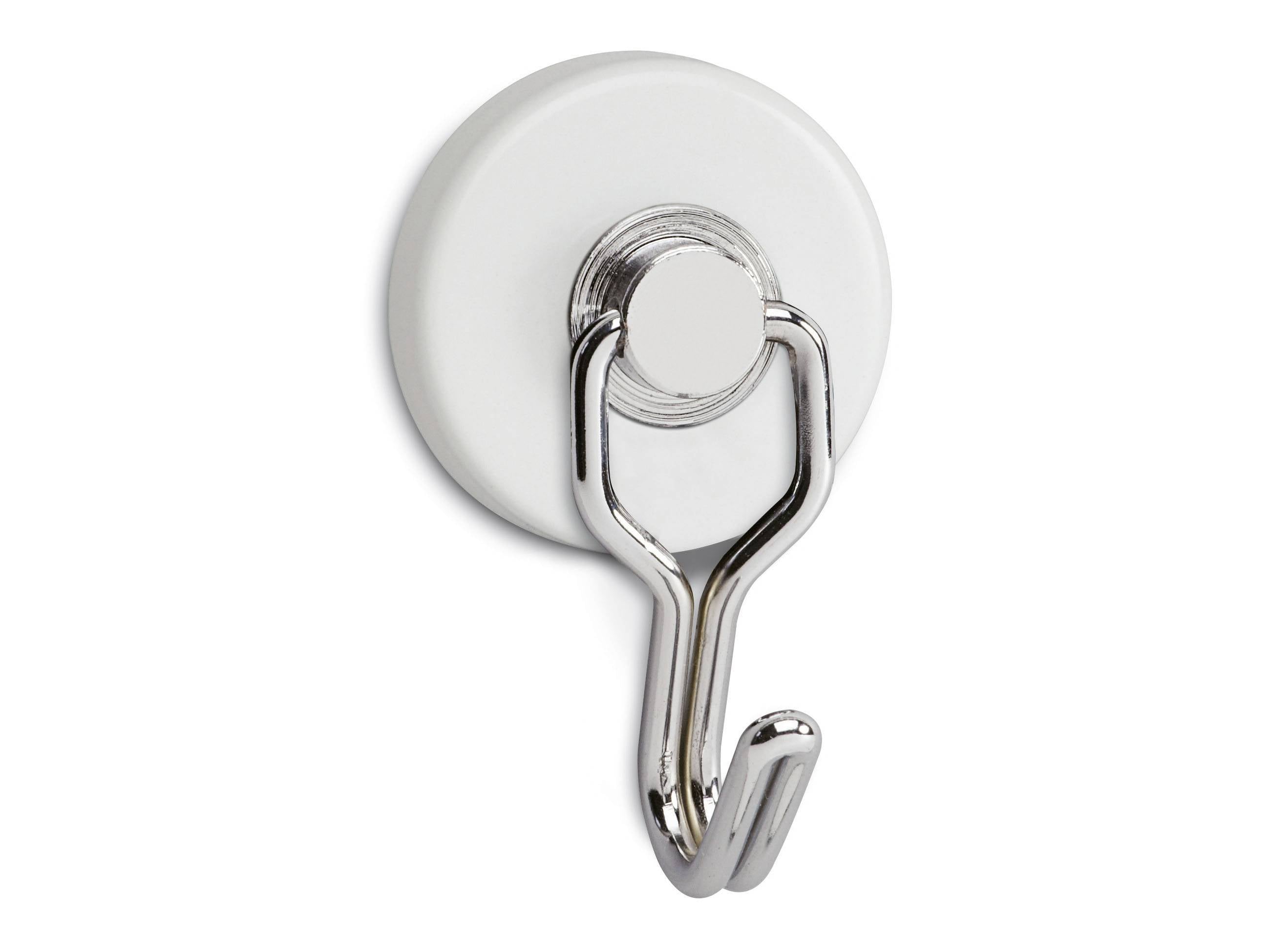 Maul Magnet (Ø x H) 35 mm x 53 mm rund, mit Haken Weiß, Silber 2 St. 6155702