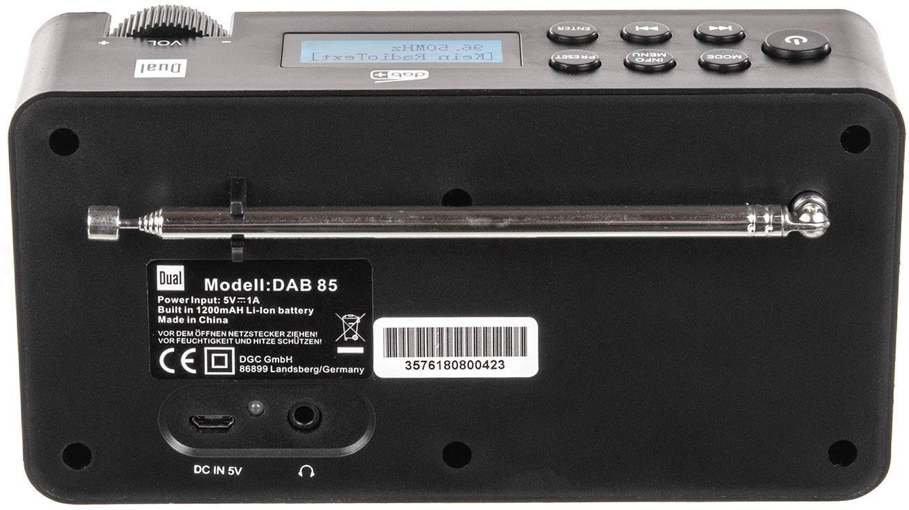 Dual DAB 85 Kofferradio DAB+, UKW wiederaufladbar Schwarz-3
