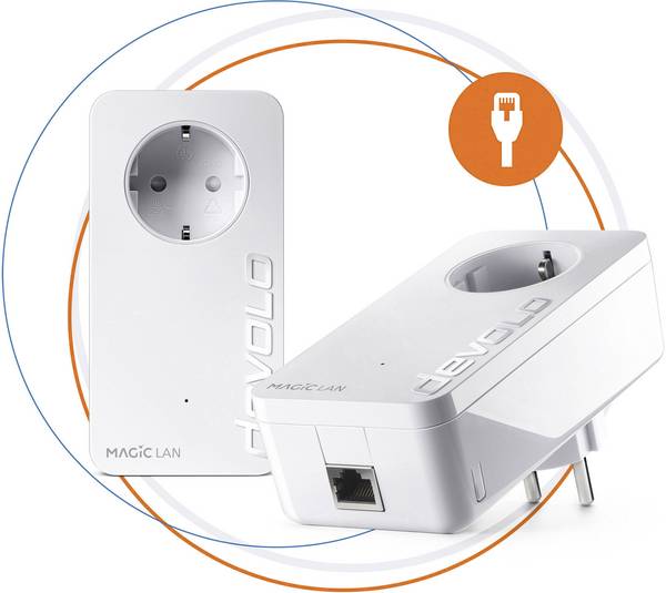 Devolo Magic 2 LAN - Starter Kit - Bridge 1GbE, HomeGrid - an Wandsteckdose anschließbar (Packung mit 2)