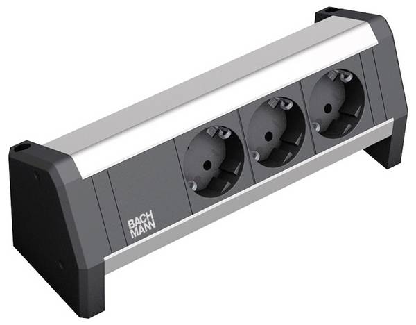 Bachmann 902.0048 Steckdosenleiste ohne Schalter  Schwarz, Aluminium Schutzkontakt