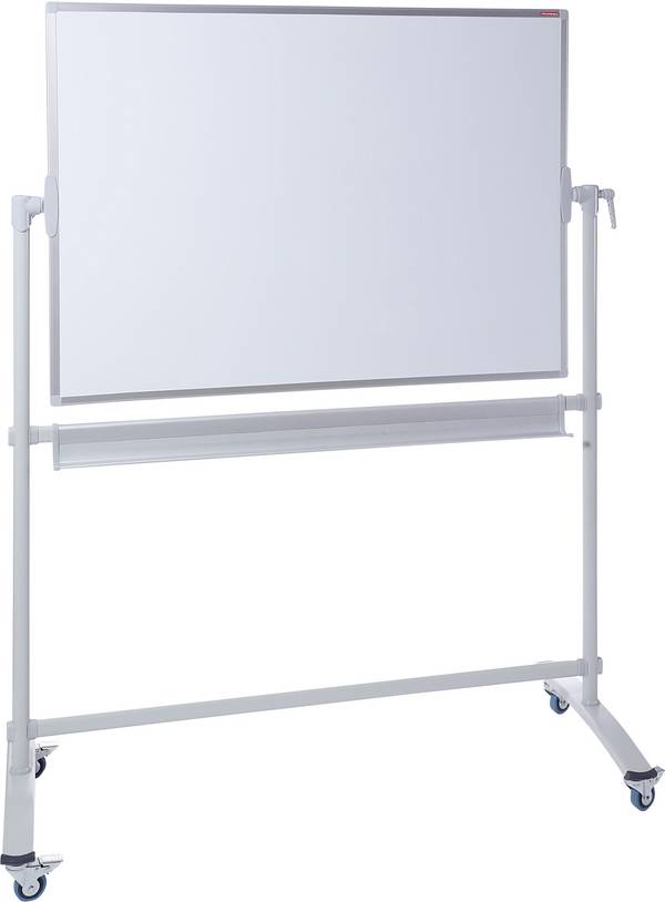 Dahle Mobiles Whiteboard (B x H) 1500 mm x 1000 mm Weiß lackiert Drehbar, Beide Seiten nutzbar, Inkl. Ablageschale, Inkl. Rollensatz