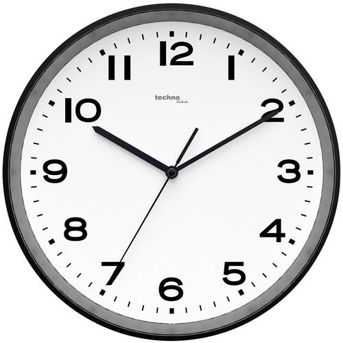 Techno Line WT 8500-3 schwarz Funk Wanduhr 30 cm x 4.1 cm Schwarz