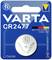Eine runde Lithium-Batterie 'CR2477' von VARTA, in blauer Verpackung mit Kindersicherheitsmerkmalen, wird als langlebig beworben.