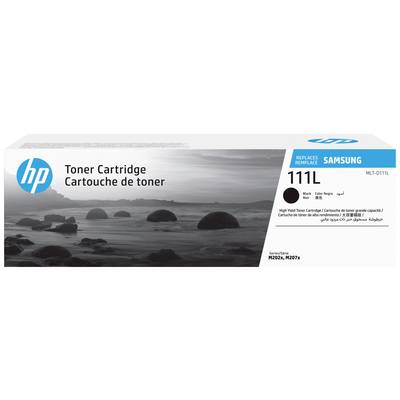 HP Tonerpatrone 111L für Modelle M2020, M2021. Hohe Kapazität. Schwarzweiß-Foto von Felsen im Meer bei Sonnenuntergang auf der Verpackung.