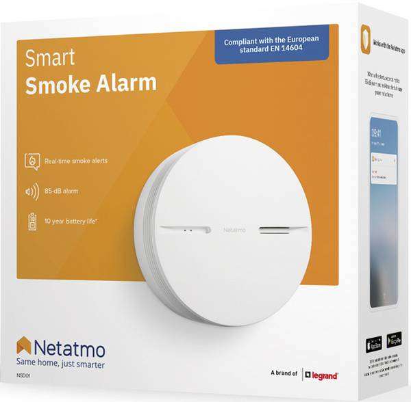 Netatmo Netatmo Smart Smoke Alarm - Rauchmelder - 802.11b/g/n, Bluetooth 4.0 Funk-Rauchwarnmelder  inkl. 10 Jahres-Batterie batteriebetrieben (Ø x T) 115 mm x 44 mm