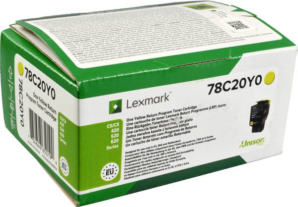 Lexmark Rückgabe Tonerkassette CS421 CS521 CS622 CX421 CX522 CX622 CX625 Original  Gelb 1400 Seiten 78C20Y0
