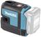 Ein blauer Makita-Lasergerät mit schwarzen Akzenten, Modell CXT, zeigt eine Batterieanzeige und einen Ein/Aus-Schalter auf der Oberseite.