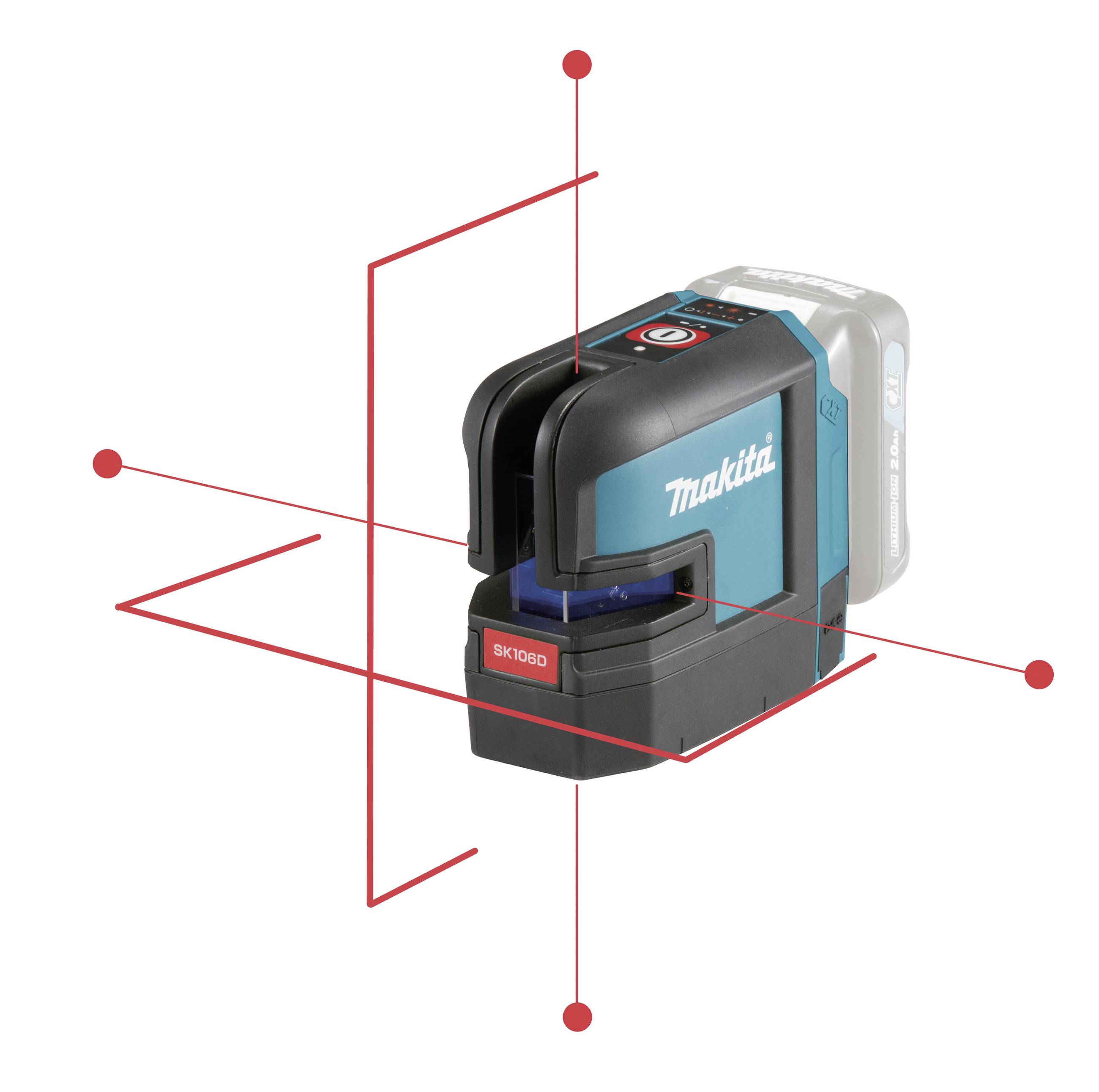 Ein Laserwerkzeug, das präzise horizontale und vertikale Linien projiziert. Ideal für Bau- oder Renovierungsarbeiten.