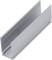 Ein silbernes U-förmiges Aluminiumprofil, verwendet für den Bau oder als Befestigungselement in verschiedenen Anwendungen.