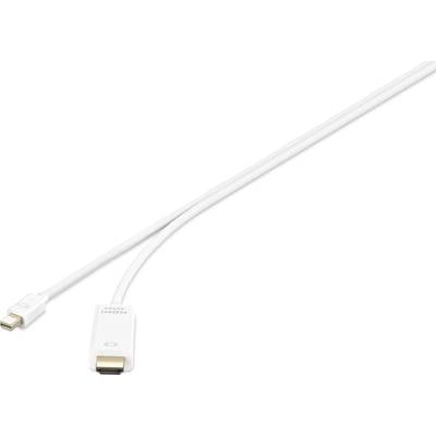 Renkforce Mini-DisplayPort / HDMI Adapterkabel Mini DisplayPort Stecker, HDMI-A Stecker 1.80 m Weiß RF-4660902 vergoldet
