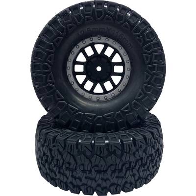 Reely 1:10 Crawler Kompletträder offroad 6-Doppelspeichen Dunkelgrau 2 St.