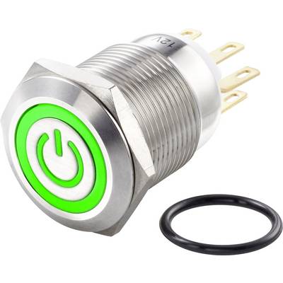 TRU COMPONENTS TC-7407280 TC-LAS1GQ-11ET/G/12V/S Vandalismusgeschützter Druckschalter 250 V/AC 3 A 1 x Aus/(Ein) tastend-0