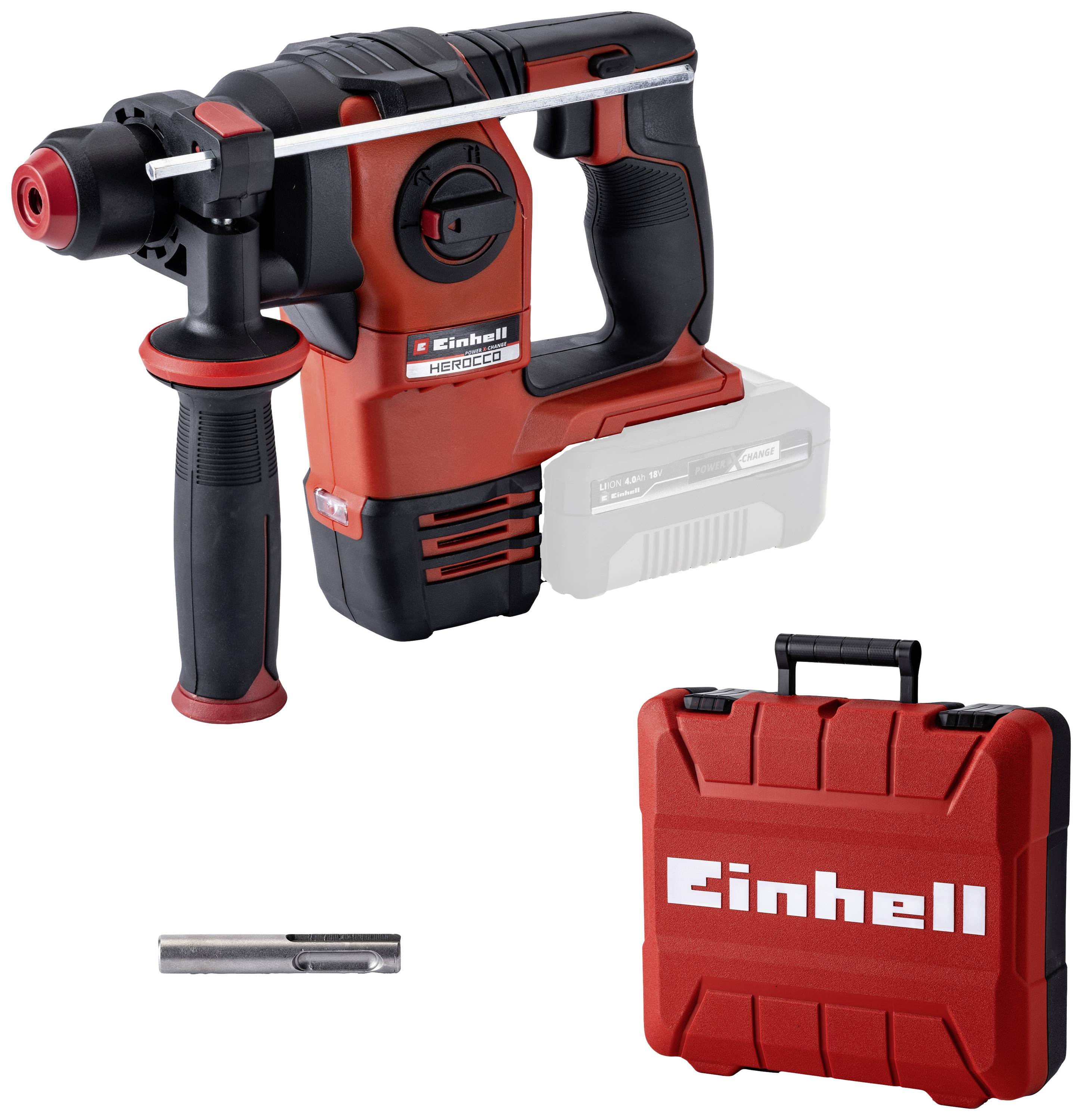 Einhell Professional HEROCCO 18/20 SDS-Plus-Borrhammare batteri 18 V Li-Ion exkl. batteri/laddare, Utan laddare, inkl. väska