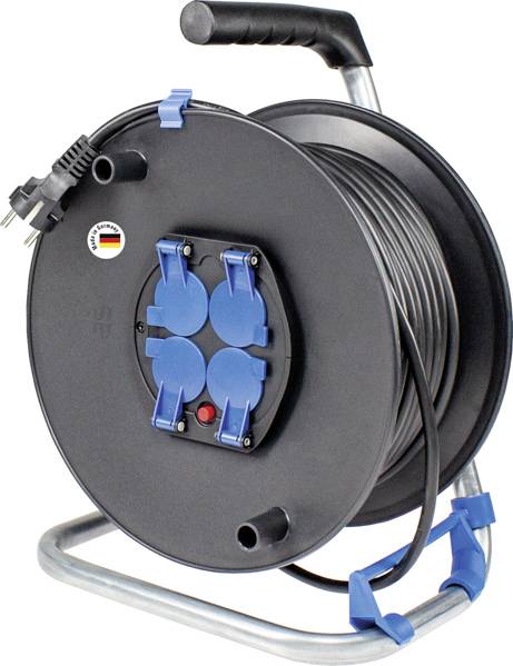 AS Schwabe 10118 Kabeltrommel 25.00 m Schwarz Schutzkontakt-Stecker
