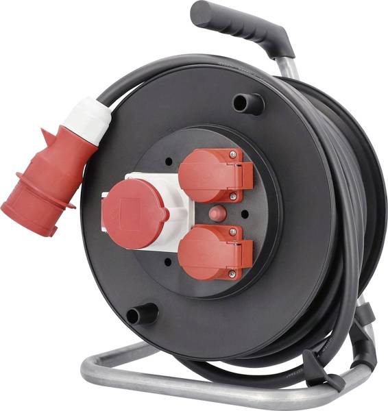 AS Schwabe 10155 Kabeltrommel 25.00 m Schwarz CEE-Stecker 16 A 5polig