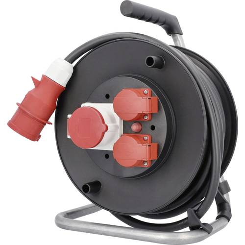 AS Schwabe 10155 Kabeltrommel 25.00 m Schwarz CEE-Stecker 16 A 5polig