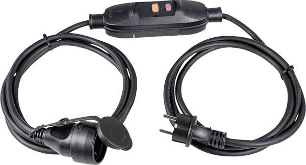 AS Schwabe 45222 Personenschutz-Verlängerungskabel  PRCD 230 V Schwarz IP44