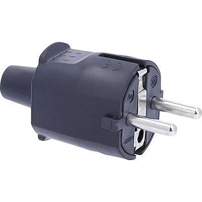 AS Schwabe 62222 Schutzkontaktstecker PVC 230 V Schwarz-0